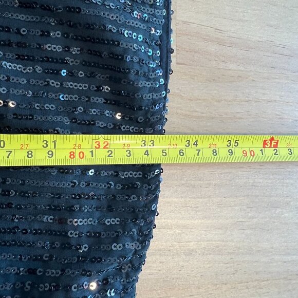 Michael Michael Kors Sequin Striped V-Neck Minidress XTRA SMALL Black - Picture 9 of 10